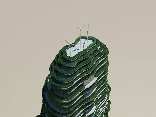 دانلود فایل اتوکدی پروژه برج مسکونی با الگو معماری پایدار